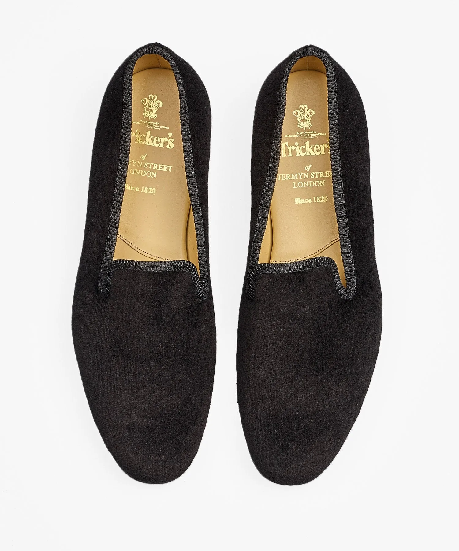 Trickers Churchill Black Velvet Slippers