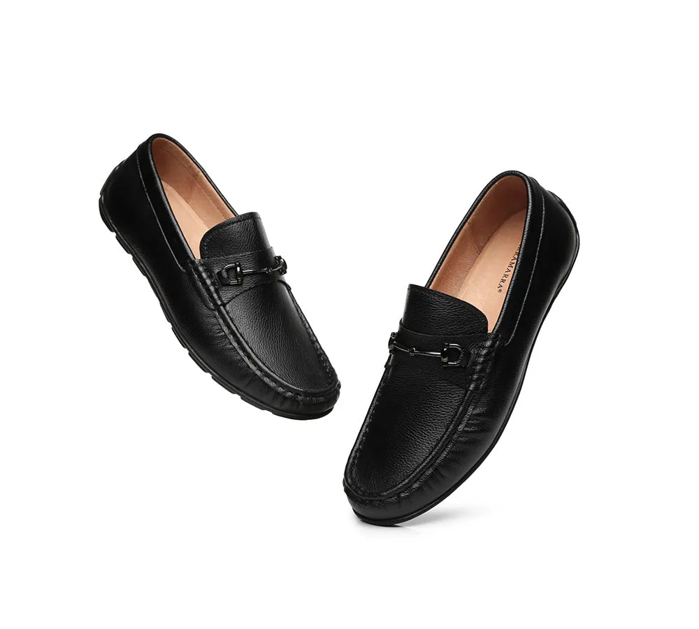 UGG Men Moccasins Leather Black Loafers Flats Colin