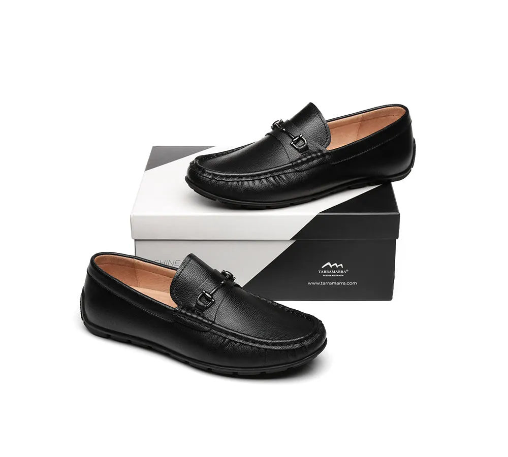 UGG Men Moccasins Leather Black Loafers Flats Colin