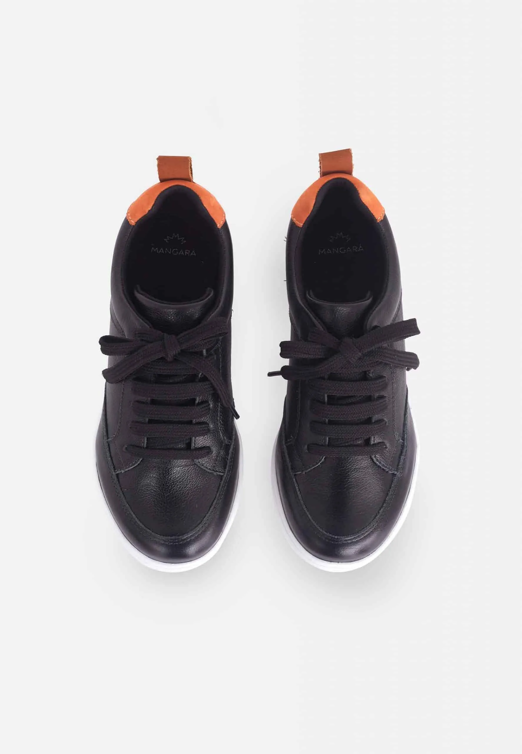 Women's Black Leather Streetwear Sneakers