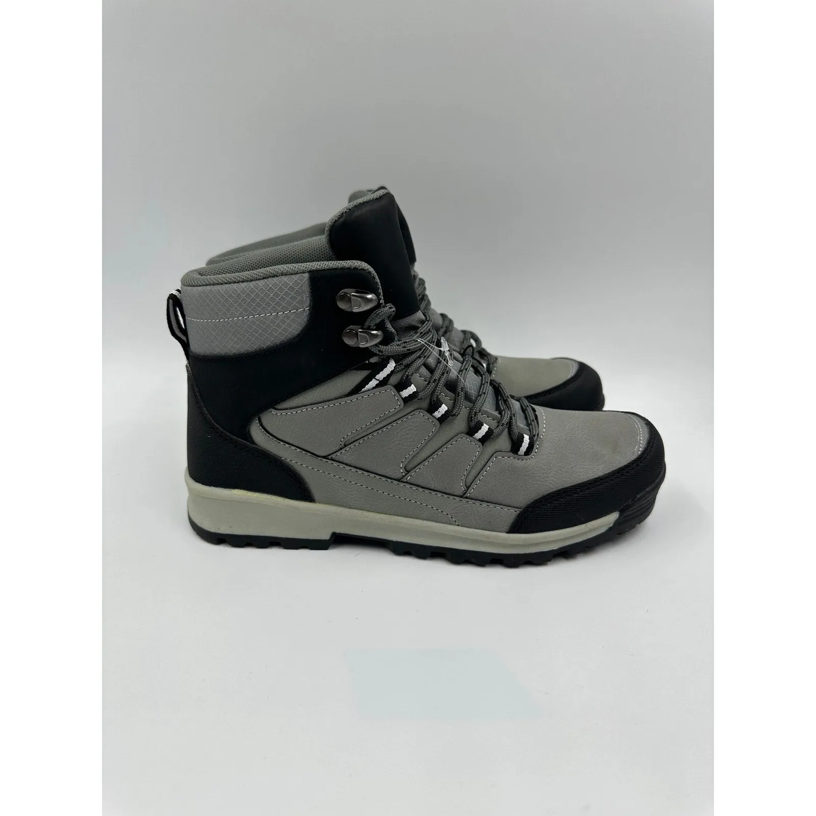 Women's Size 7.5, Gray and Black High Top Hikers with Rubber Toe Caps and Heel