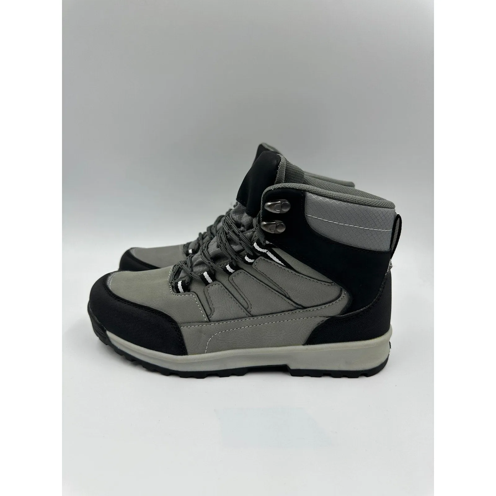 Women's Size 7.5, Gray and Black High Top Hikers with Rubber Toe Caps and Heel