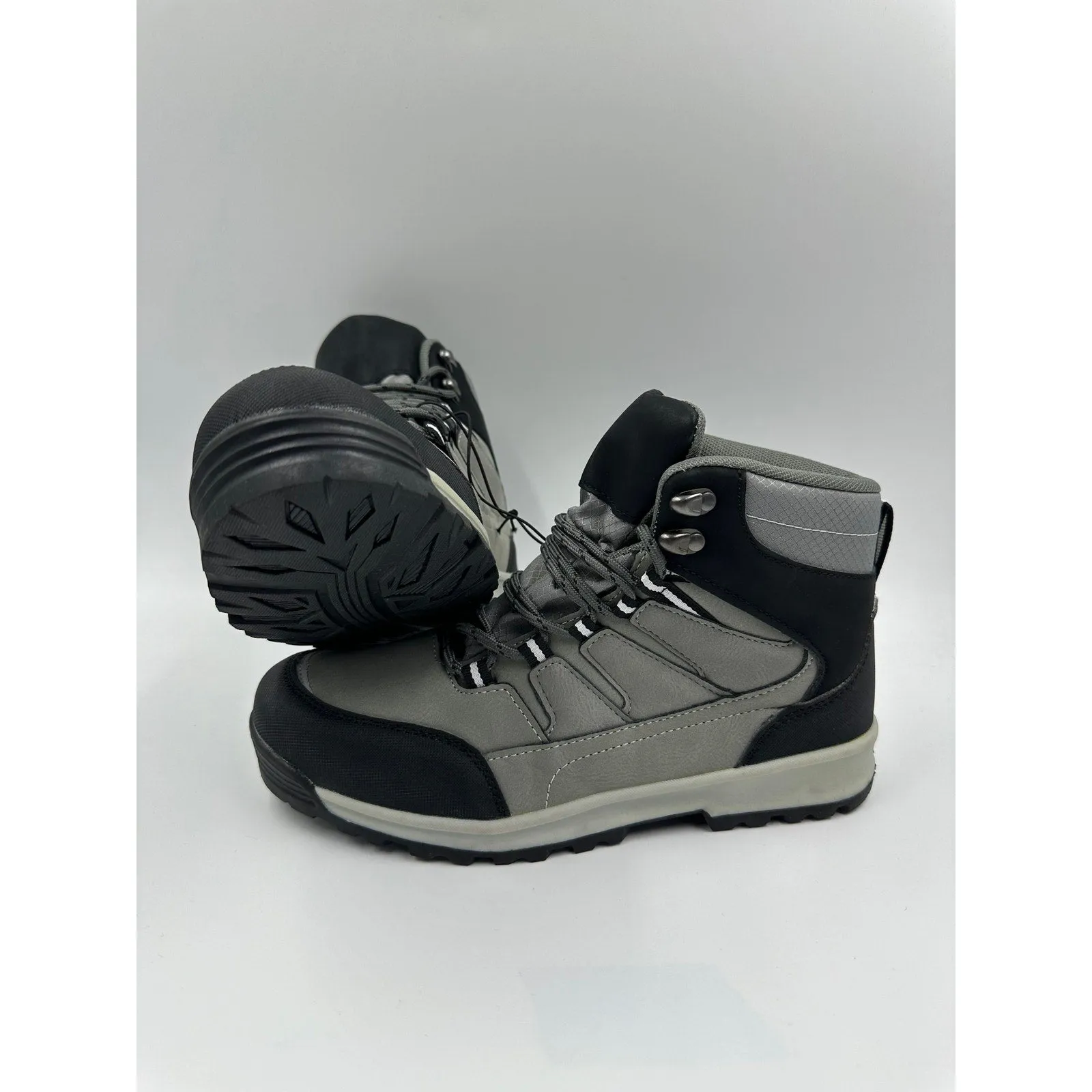 Women's Size 7.5, Gray and Black High Top Hikers with Rubber Toe Caps and Heel