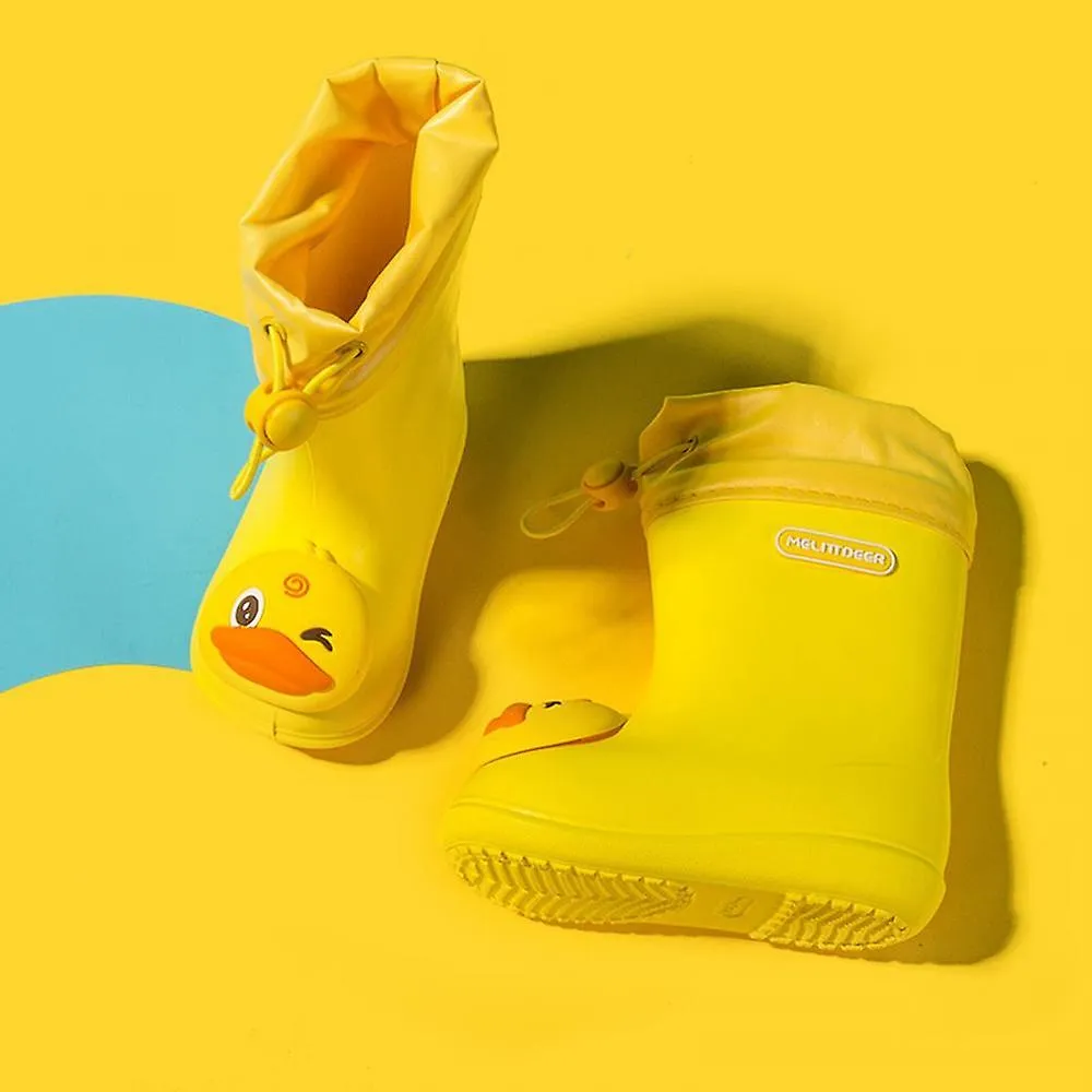 Yellow 180Children's Cartoon Pvc Rubber Waterproof Rain Boots Fashion Classic Baby Water Shoes Rabbit Frog Dolls Boys Girls