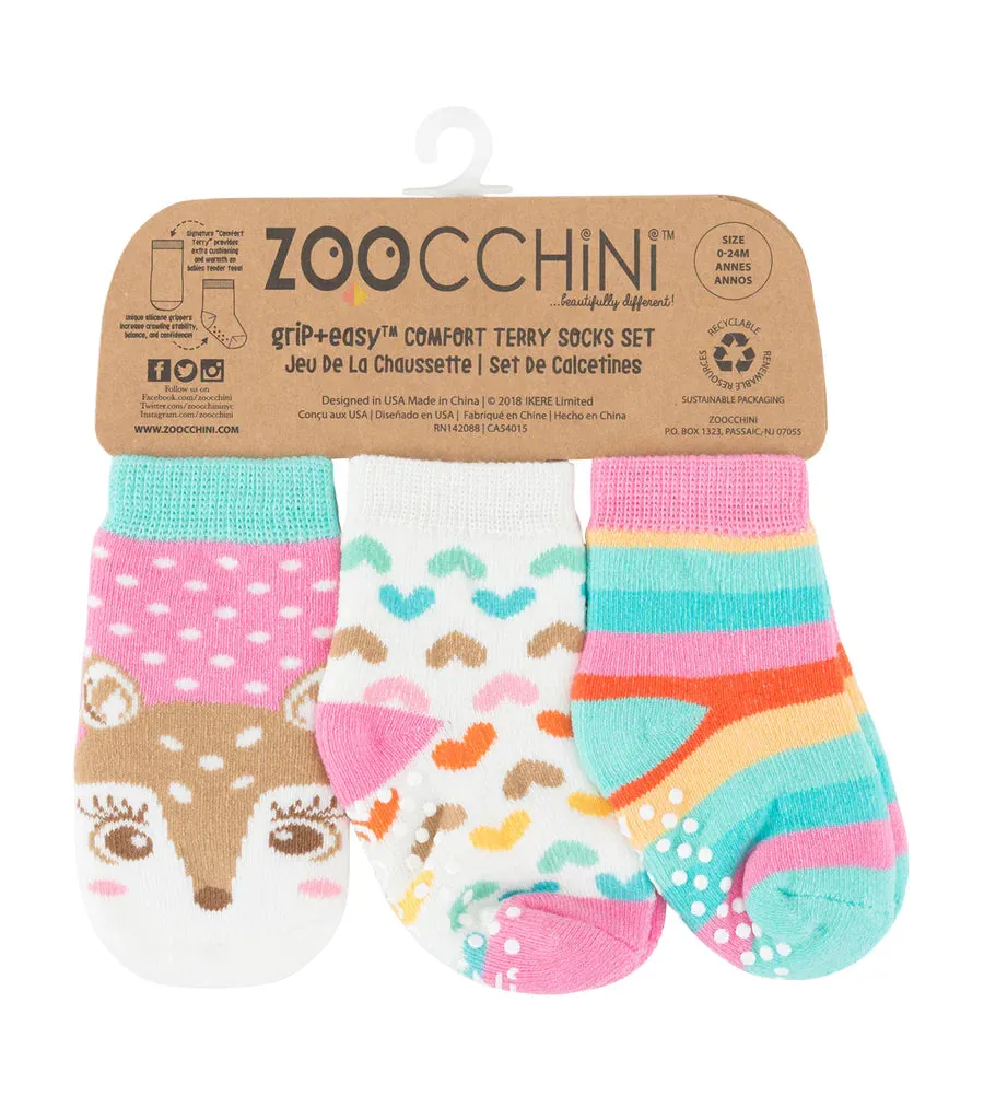 Zoocchini Baby Safety Grip Socks (Set of 3)