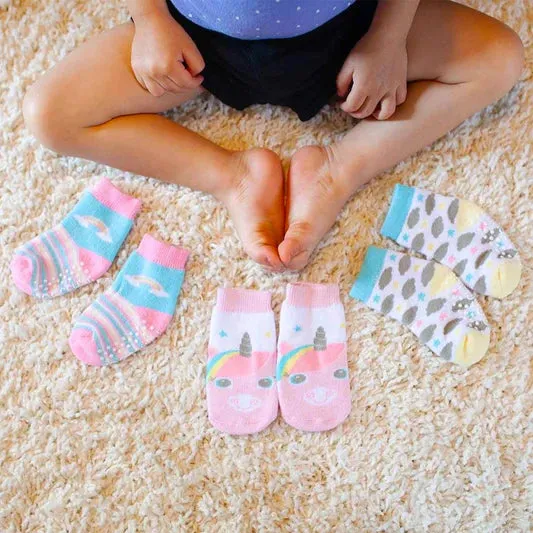 Zoocchini Baby Safety Grip Socks (Set of 3)