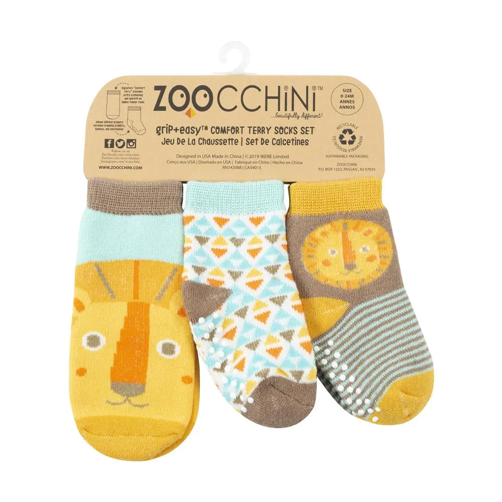 Zoocchini Baby Safety Grip Socks (Set of 3)