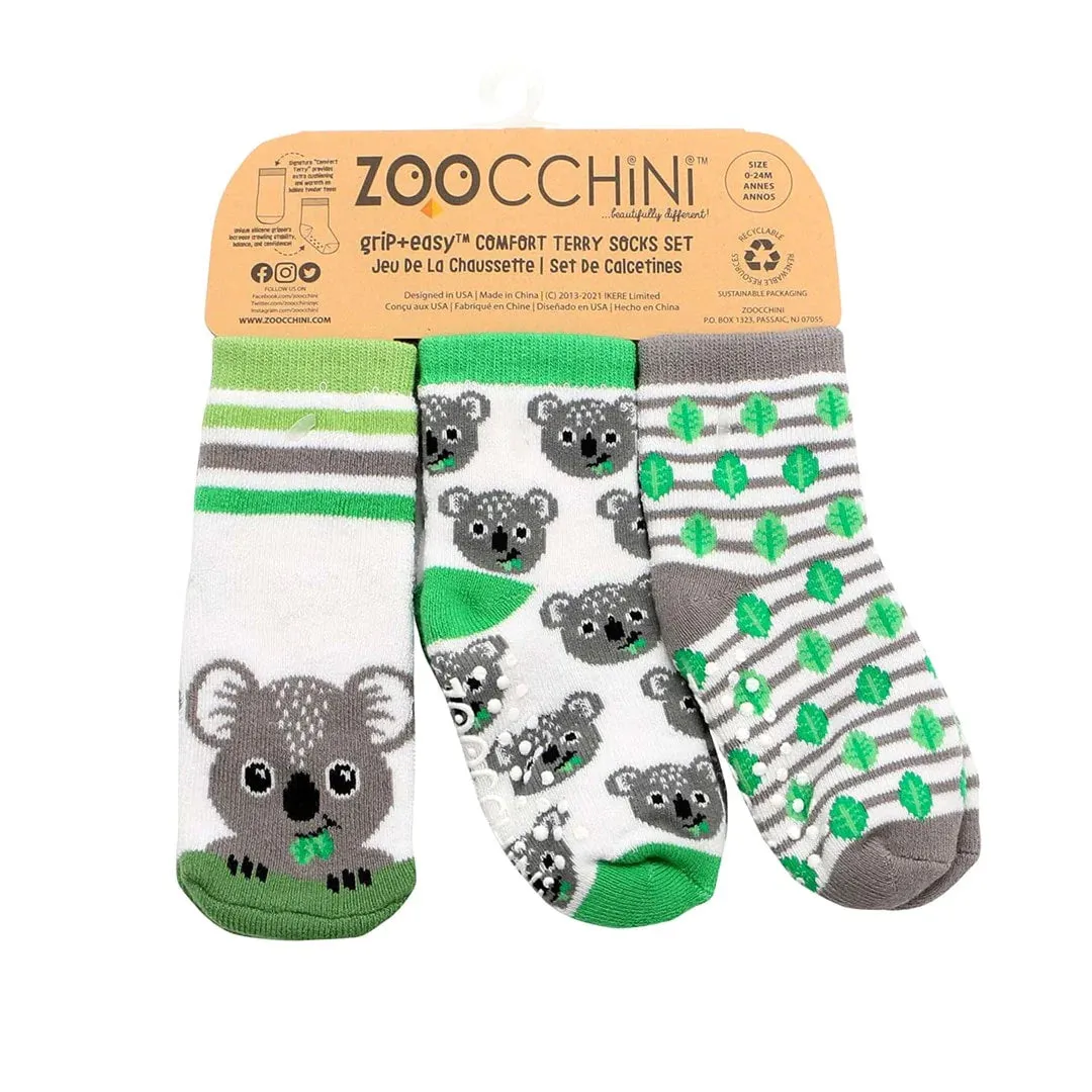 Zoocchini Baby Safety Grip Socks (Set of 3)